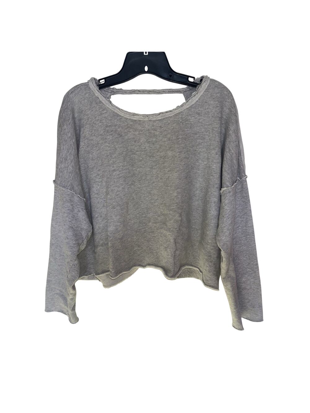 Aerie Gray Twist Open Back Oversized Top Boho Distressed S Lounge